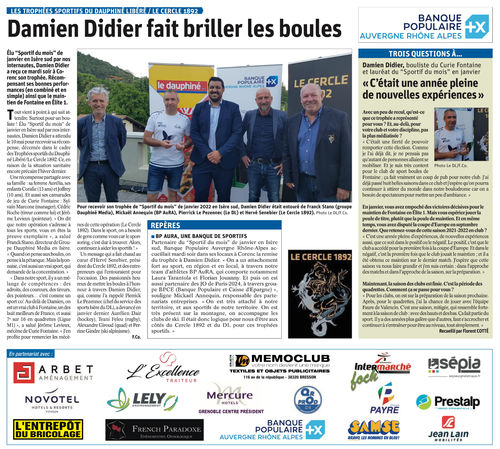 Sportif du mois de janvier 2022 !