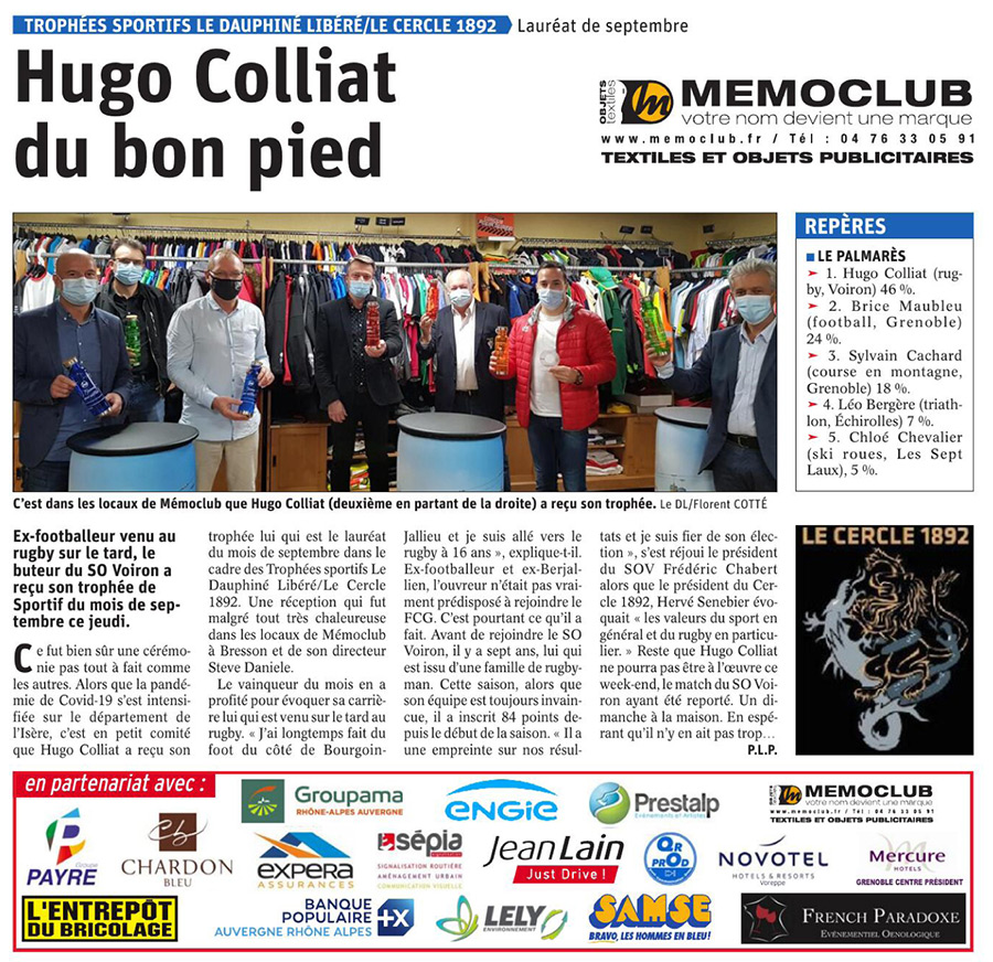 Article Hugo Colliat du bon pied