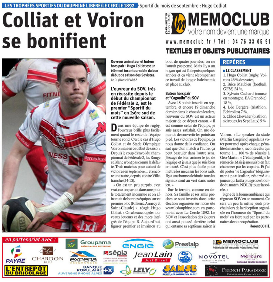 Article Colliat et Voiron se bonifient