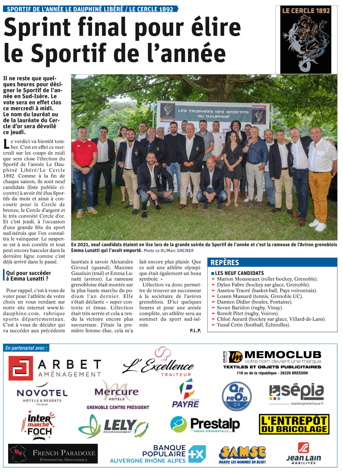 Election sportif de l'ann&eacute;e